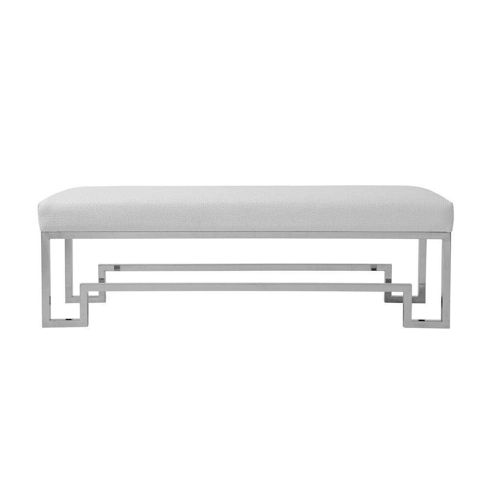 Z-Silver Laurence Bench Pu White Gator. Picture 1