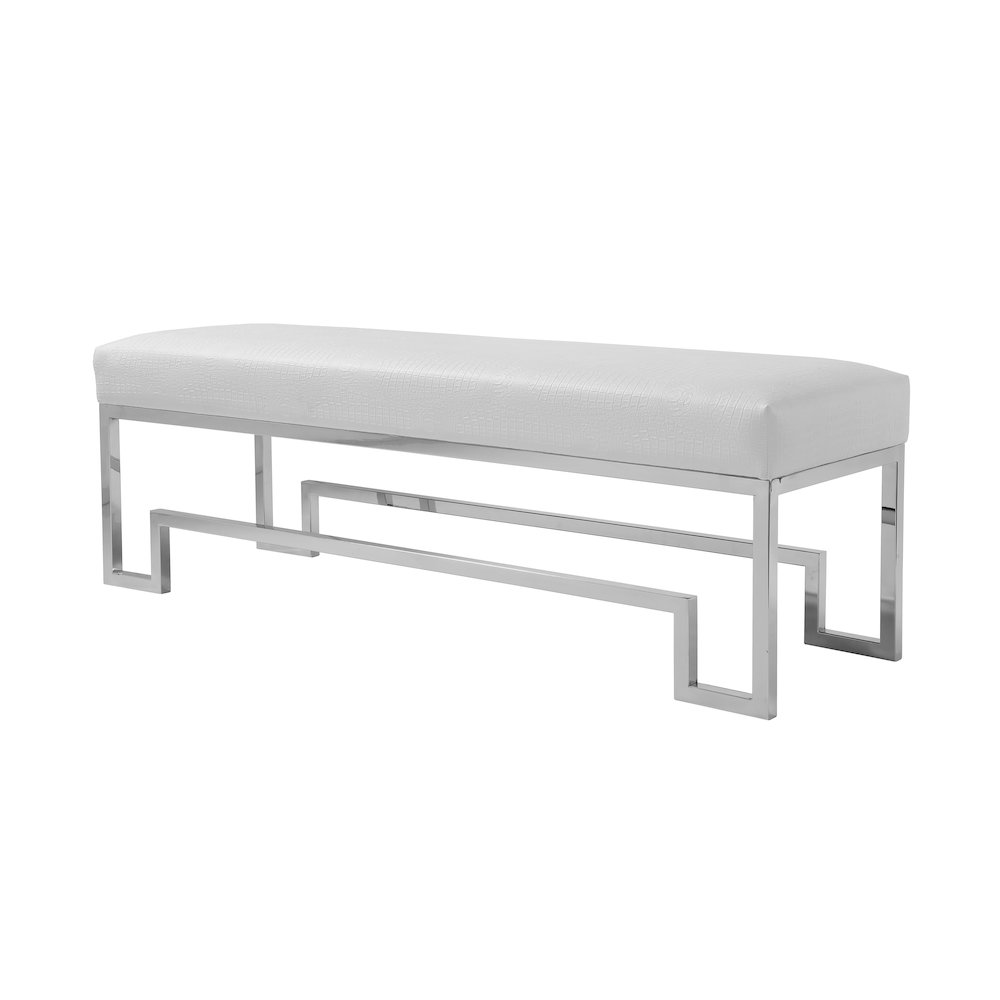 Z-Silver Laurence Bench Pu White Gator. Picture 2
