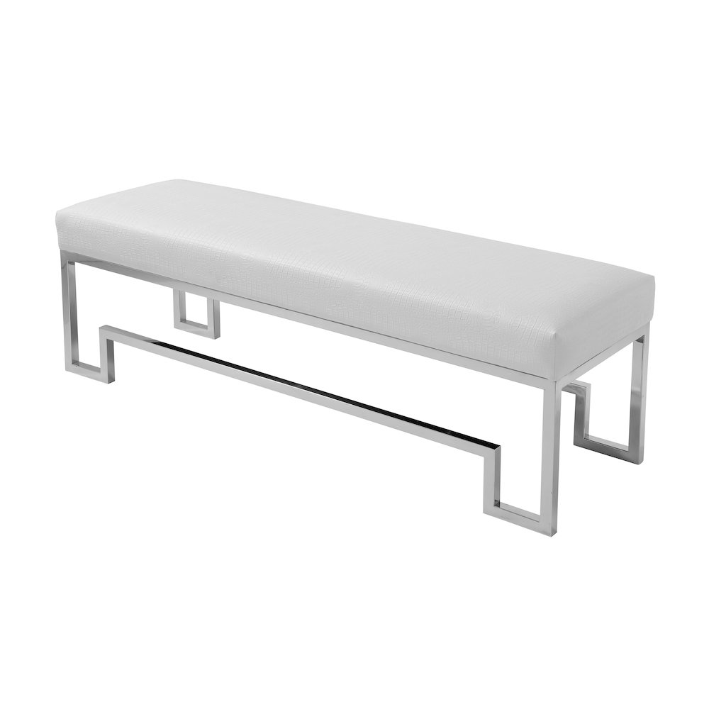 Z-Silver Laurence Bench Pu White Gator. Picture 3