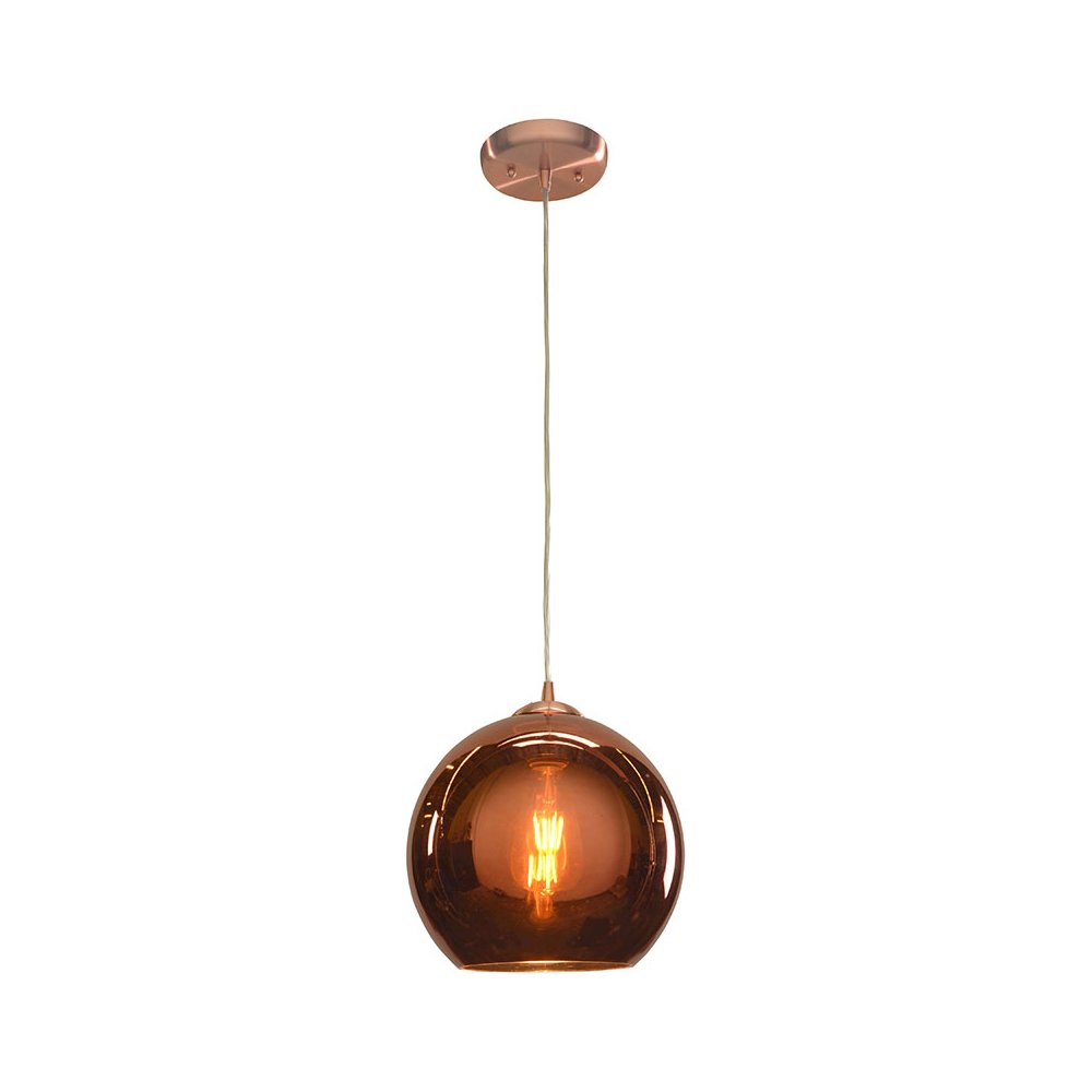 LED Pendant in Brushed Copper Color. Picture 1