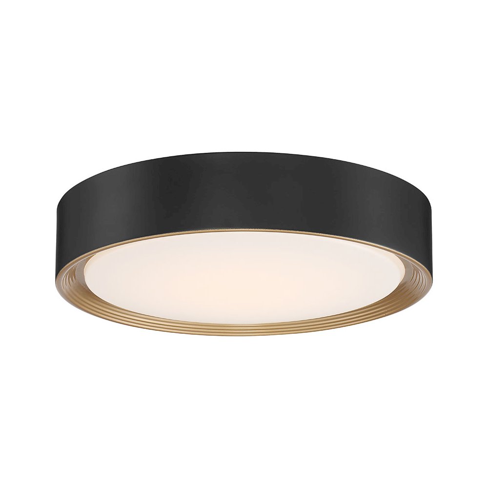 3CCT LED Flush Mount in Matte Black Color. Picture 1