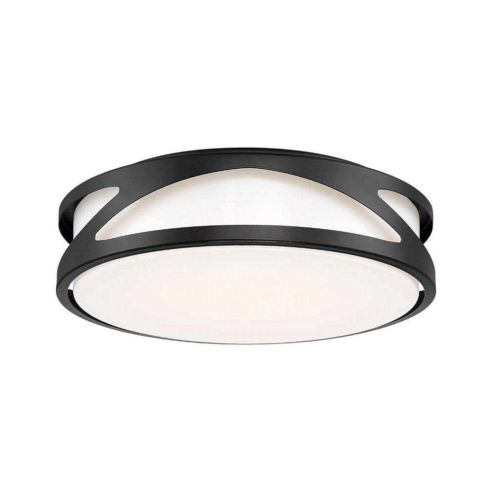 3CCT LED Flush Mount in Black Color. Picture 1