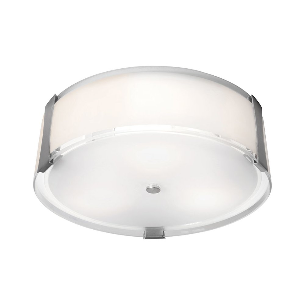 LED Flush Mount in Brushed Steel Color. Picture 1