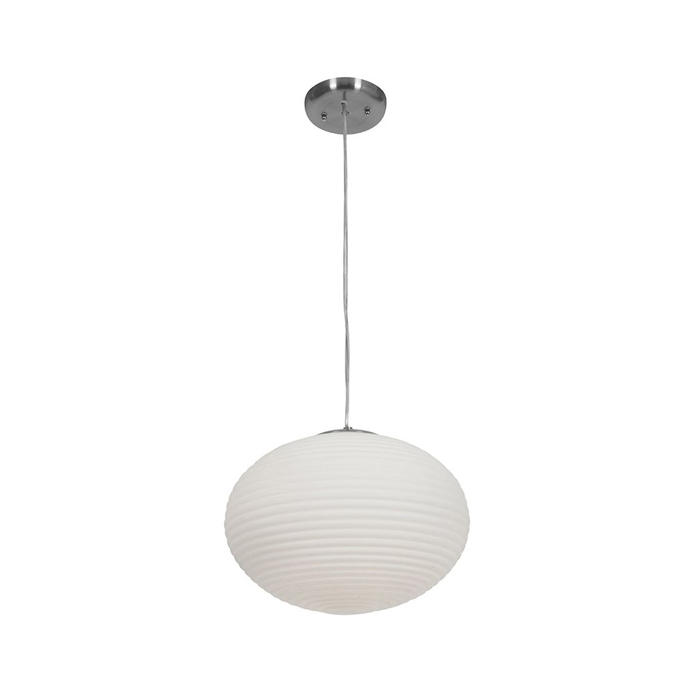 LED Pendant in Brushed Steel Color. Picture 1