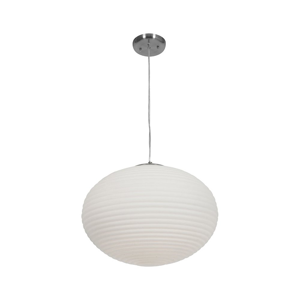 LED Pendant in Brushed Steel Color. Picture 1