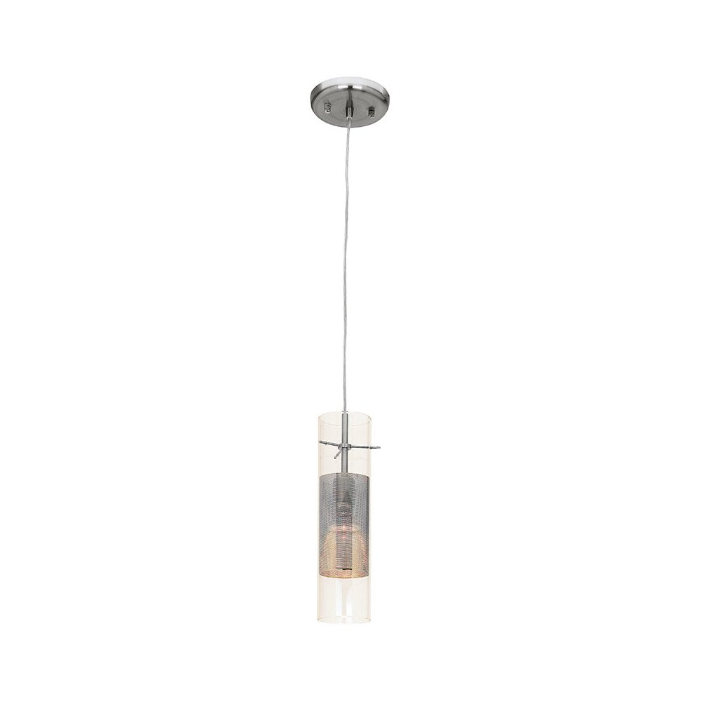 LED Pendant in Brushed Steel Color. Picture 1