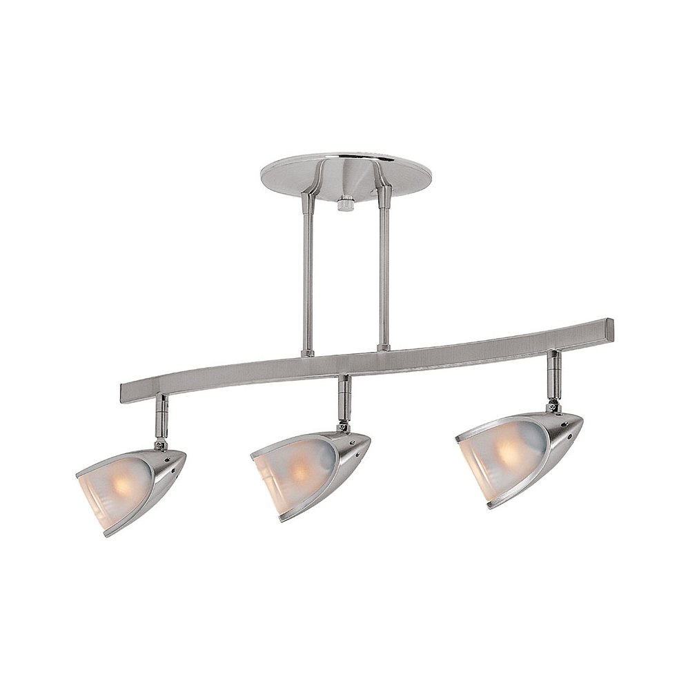 3 Light Adjustable LED Track in Brushed Steel Color. Picture 1