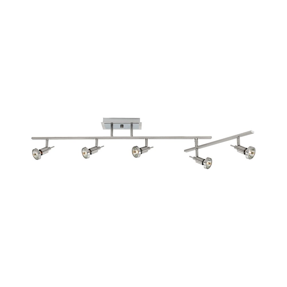 5 Light Adjustable LED Track in Brushed Steel Color. Picture 1