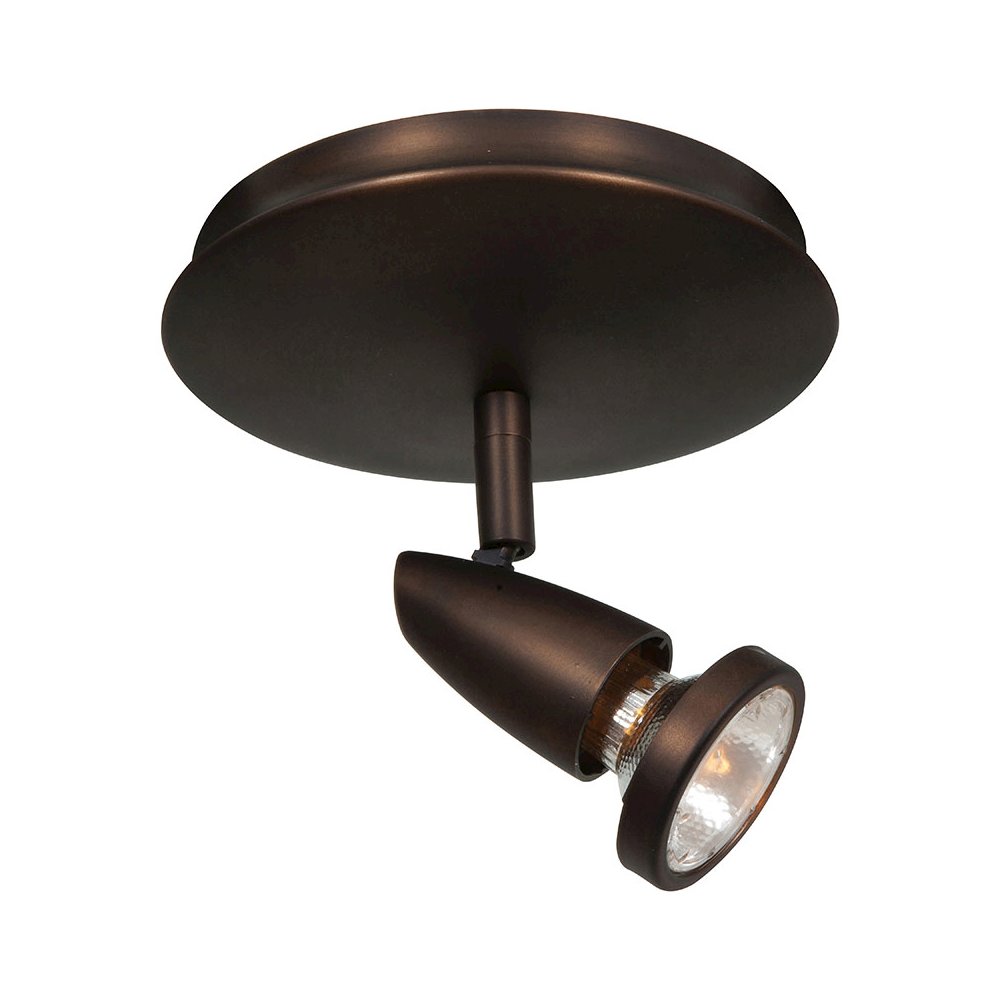 1 Light Adjustable LED Flush Mount in Bronze Color. Picture 1