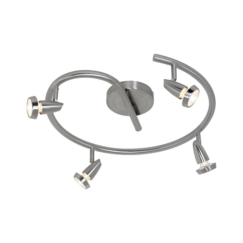 4 Light Adjustable LED Track in Brushed Steel Color. Picture 1