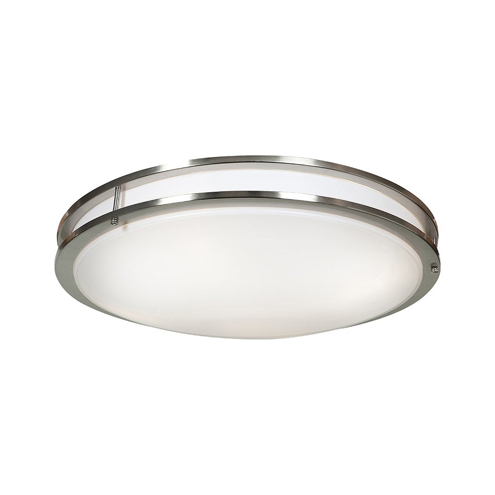 LED Flush Mount in Brushed Steel Color. Picture 1