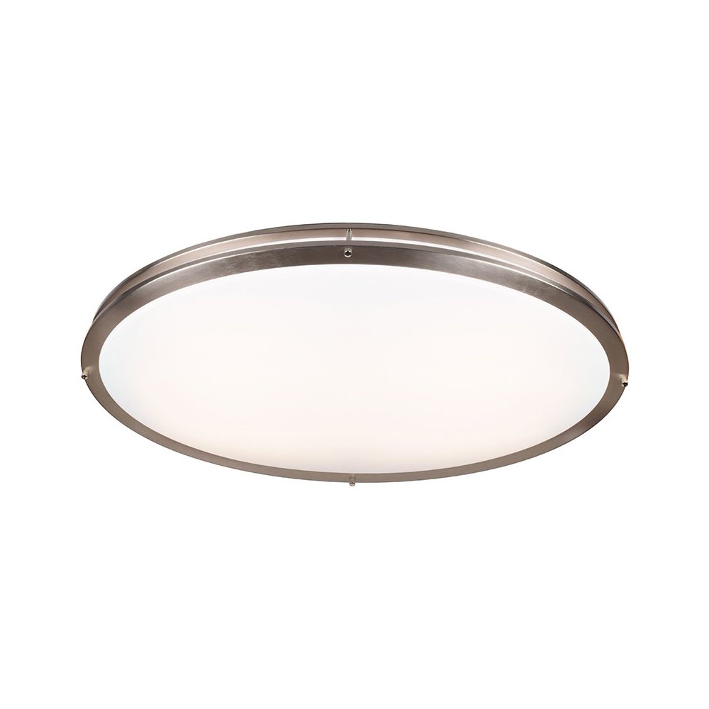 LED Flush Mount in Brushed Steel Color. Picture 1