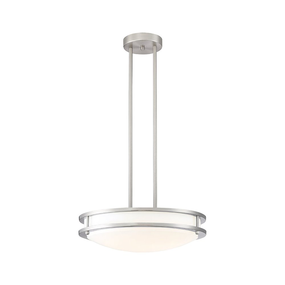 LED Pendant or Semi-Flush in Brushed Steel Color. Picture 1