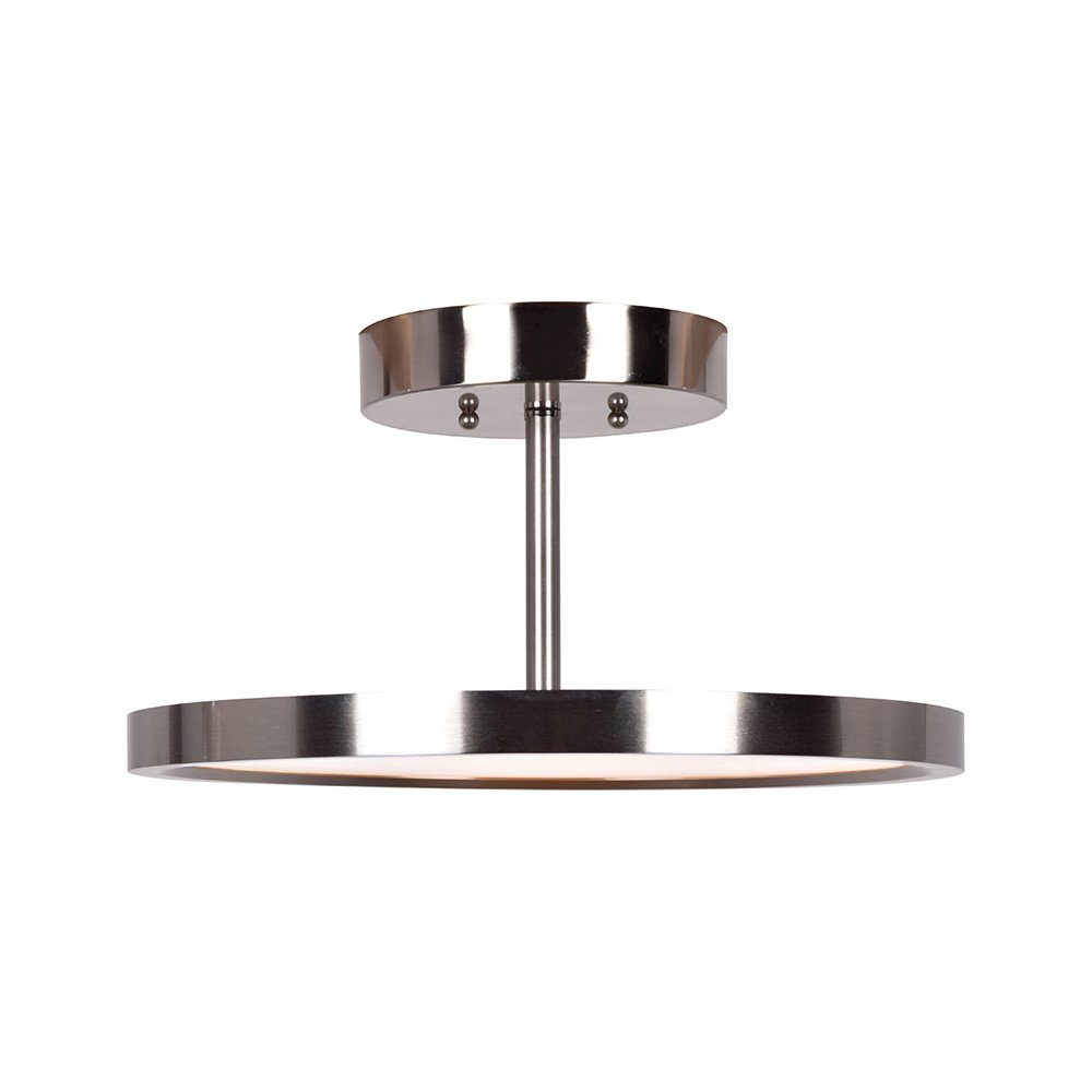 LED Semi-Flush in Brushed Steel Color. Picture 1