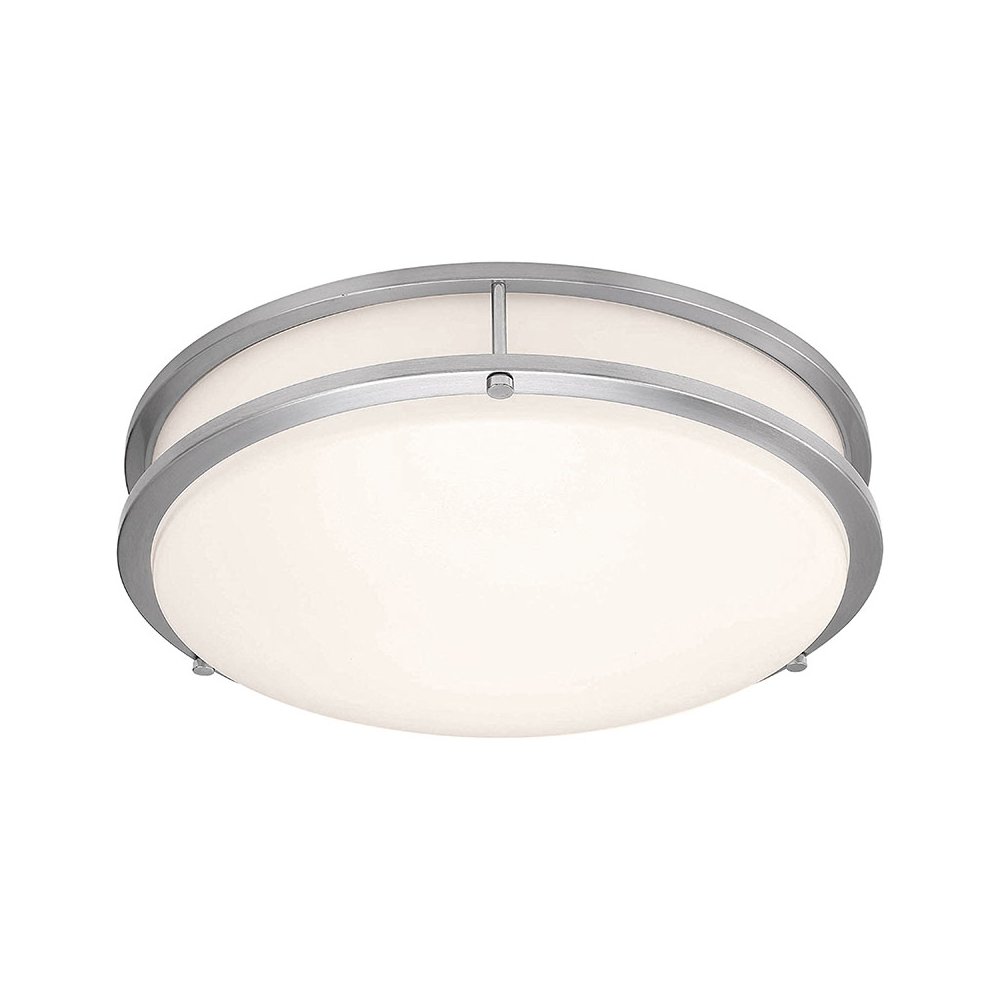 LED Flush Mount in Brushed Steel Color. Picture 1