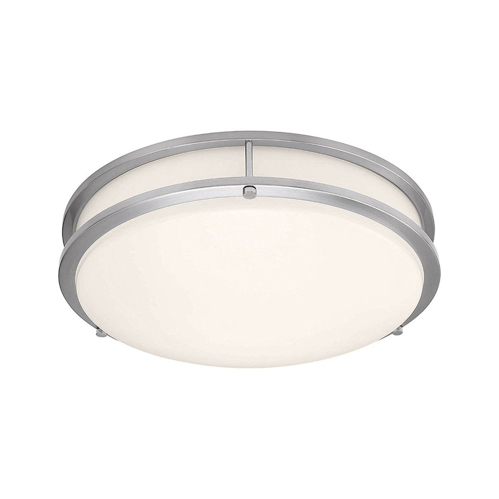 LED Flush Mount in Brushed Steel Color. Picture 1