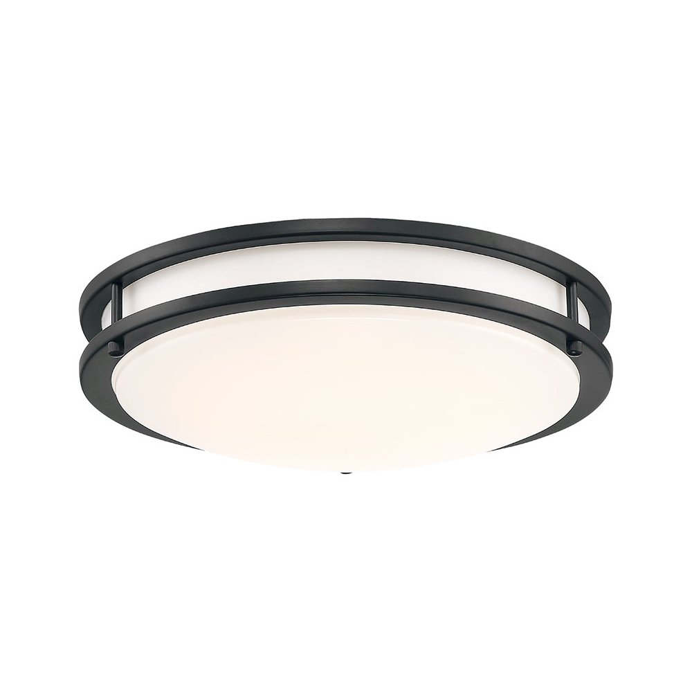 LED Flush Mount in Matte Black Color. Picture 1