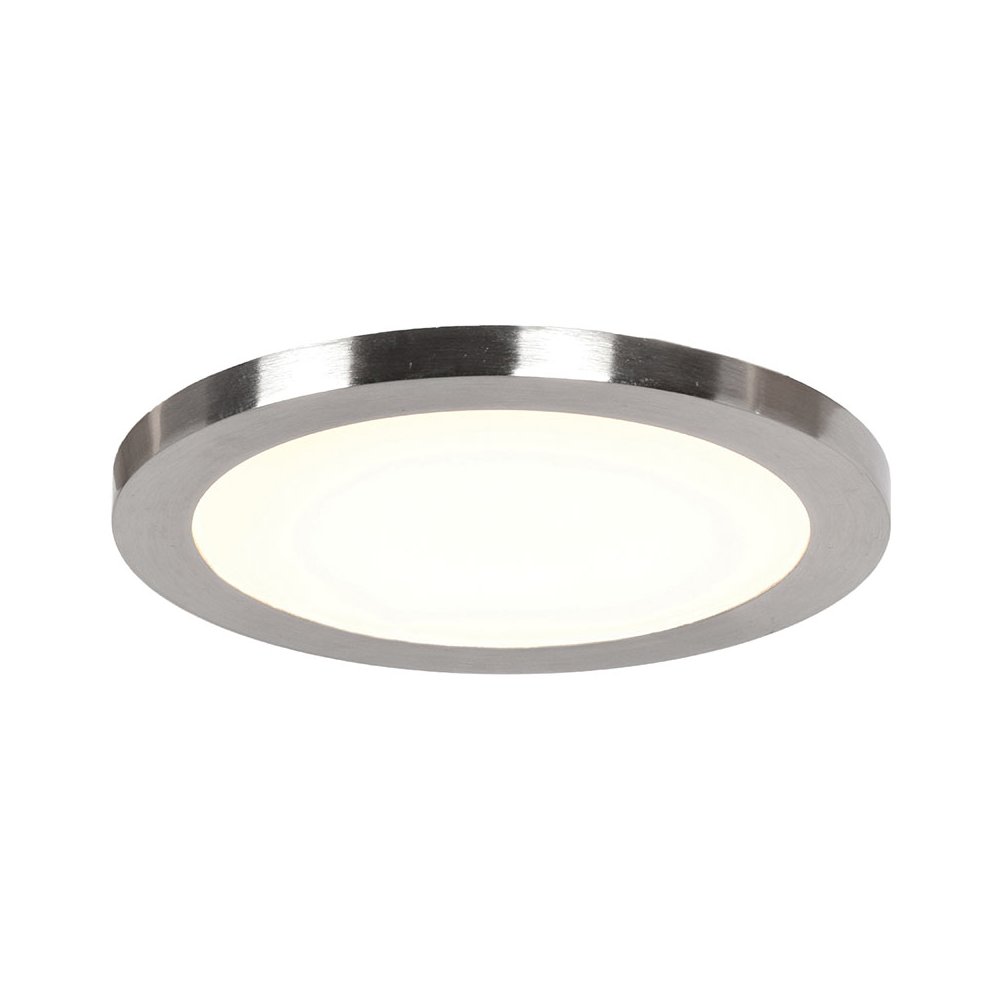 LED Flush Mount in Brushed Steel Color. Picture 1