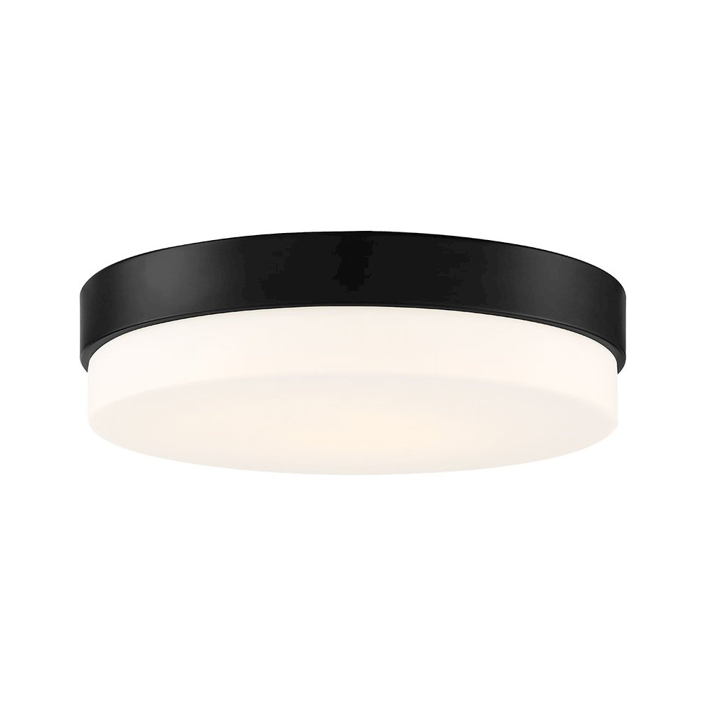 LED Flush Mount in Matte Black Color. Picture 1
