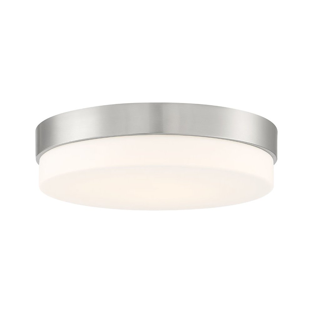 LED Flush Mount in Brushed Steel Color. Picture 1
