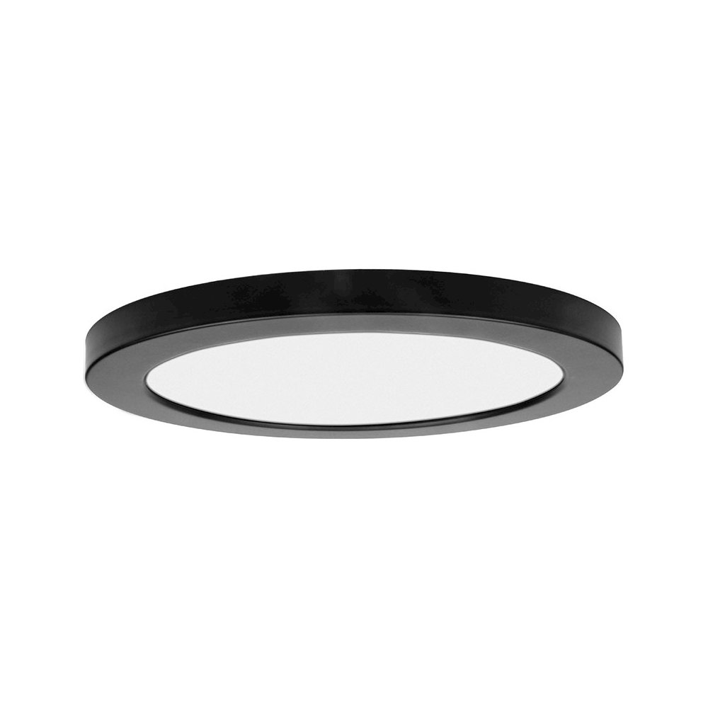 Dual Voltage LED Flush Mount in Black Color. Picture 1