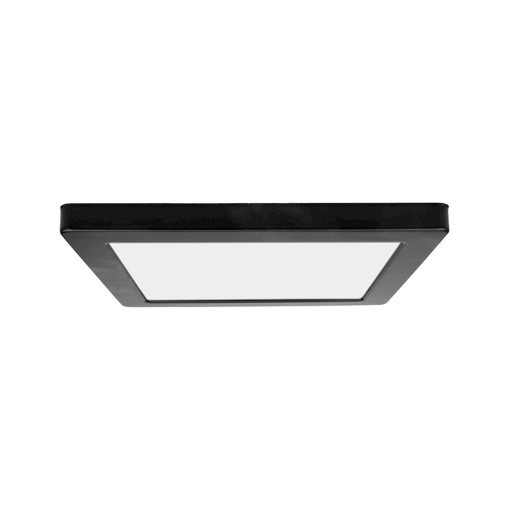 Dual Voltage LED Flush Mount in Black Color. Picture 1
