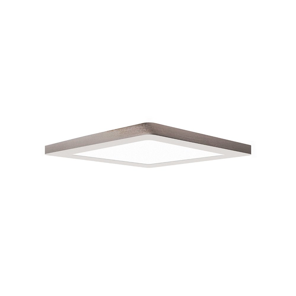 Dual Voltage LED Flush Mount in Brushed Steel Color. Picture 1