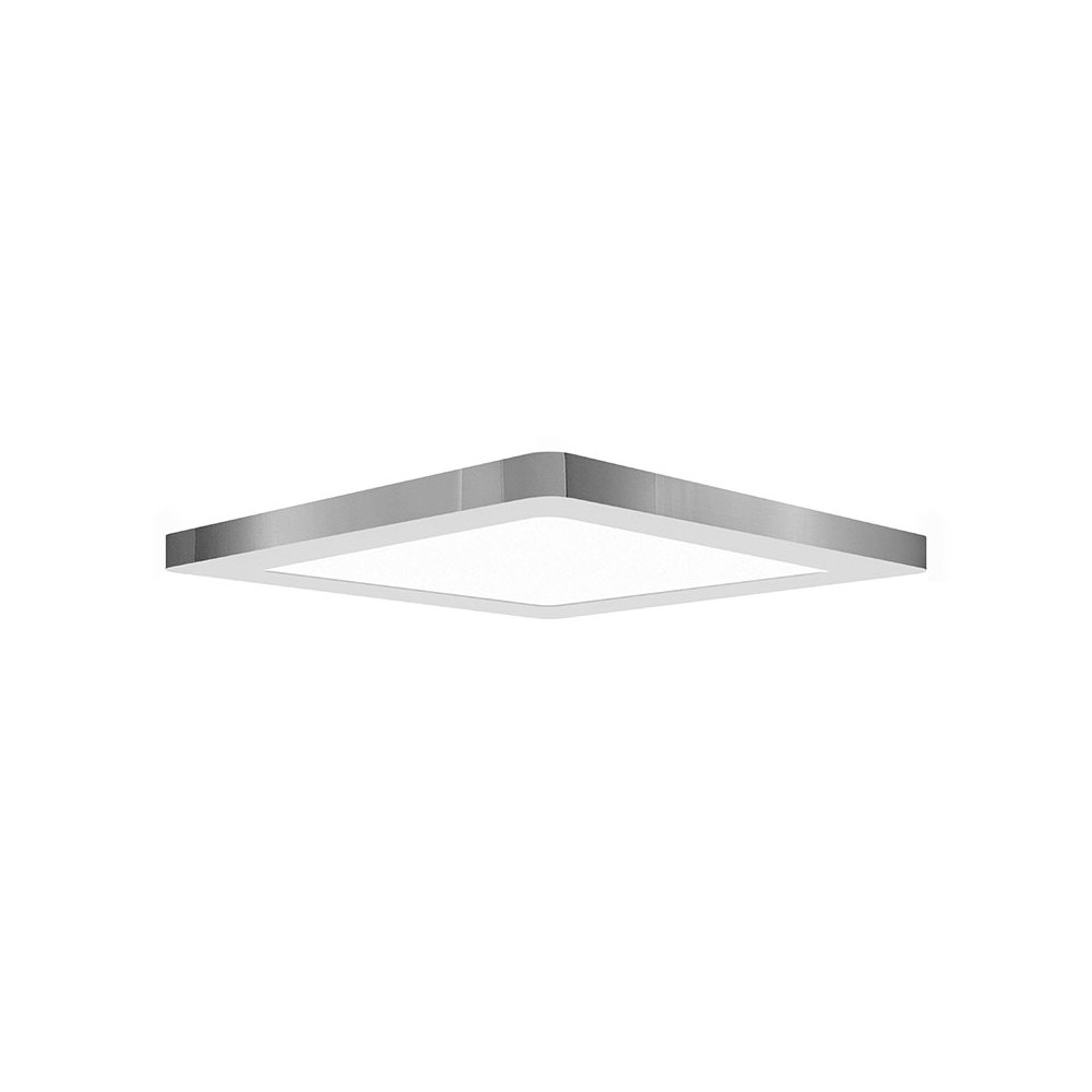 Dual Voltage LED Flush Mount in Chrome Color. Picture 1