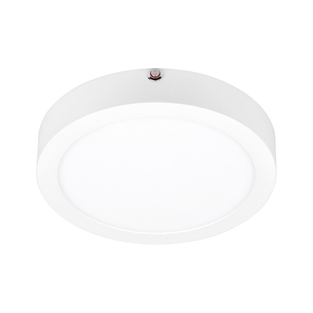 Dual Voltage Emergency Backup LED Flush Mount in White Color. Picture 1