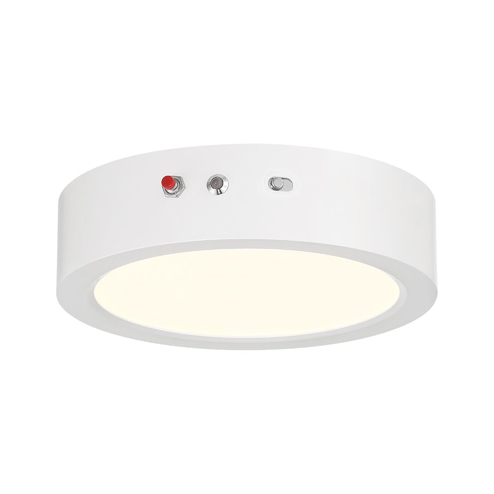 3CCT Emergency Backup LED Flush Mount in White Color. Picture 1