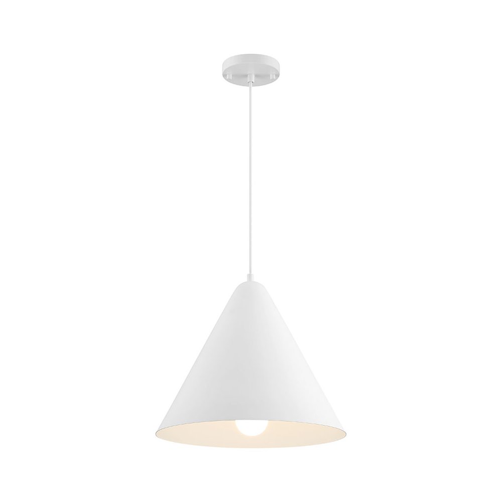 LED Pendant in Matte White Color. Picture 1