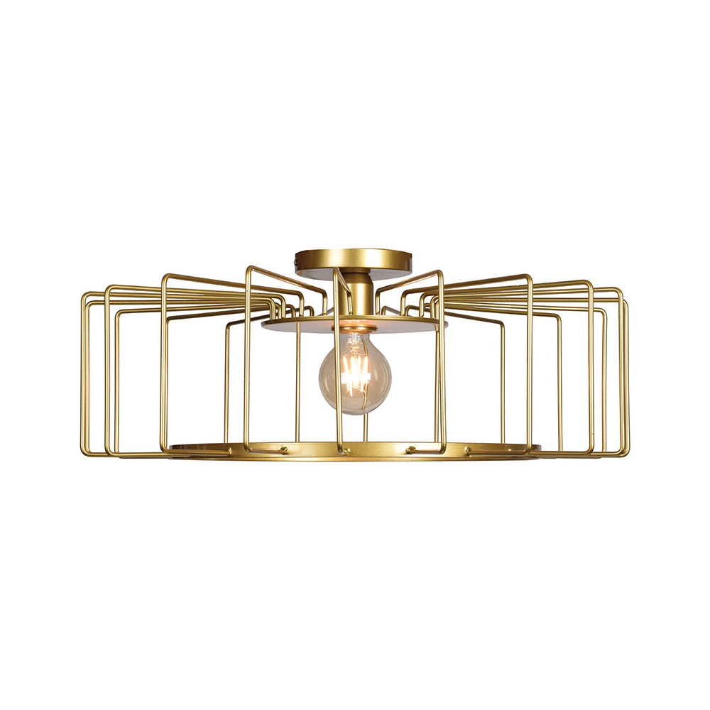 LED Semi-Flush in Gold Color. Picture 1