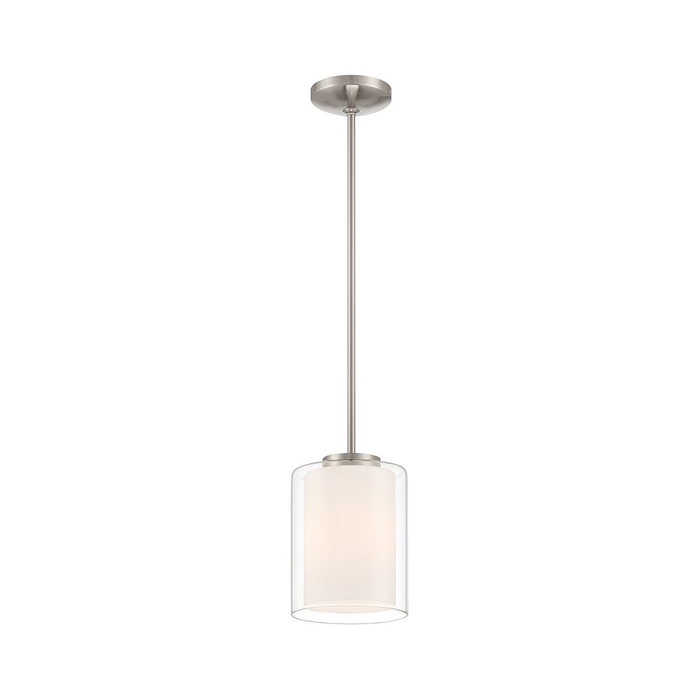 LED Pendant in Brushed Steel Color. Picture 1