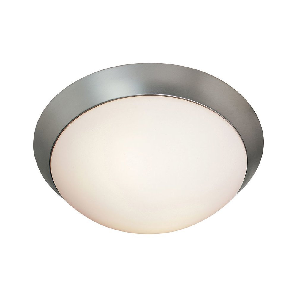 LED Flush Mount in Brushed Steel Color. Picture 1