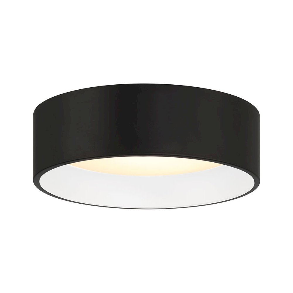 3CCT LED Flush Mount in Matte Black Color. Picture 1