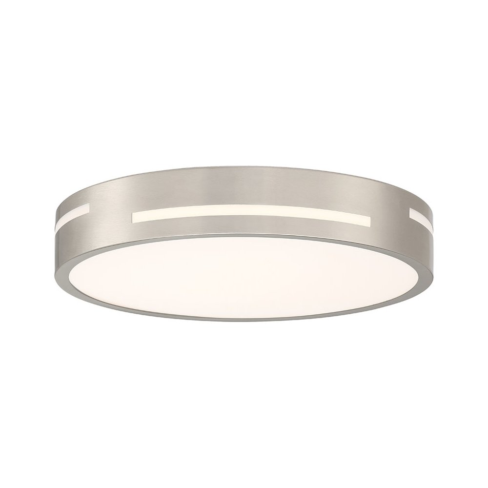 LED Flush Mount in Brushed Steel Color. Picture 1