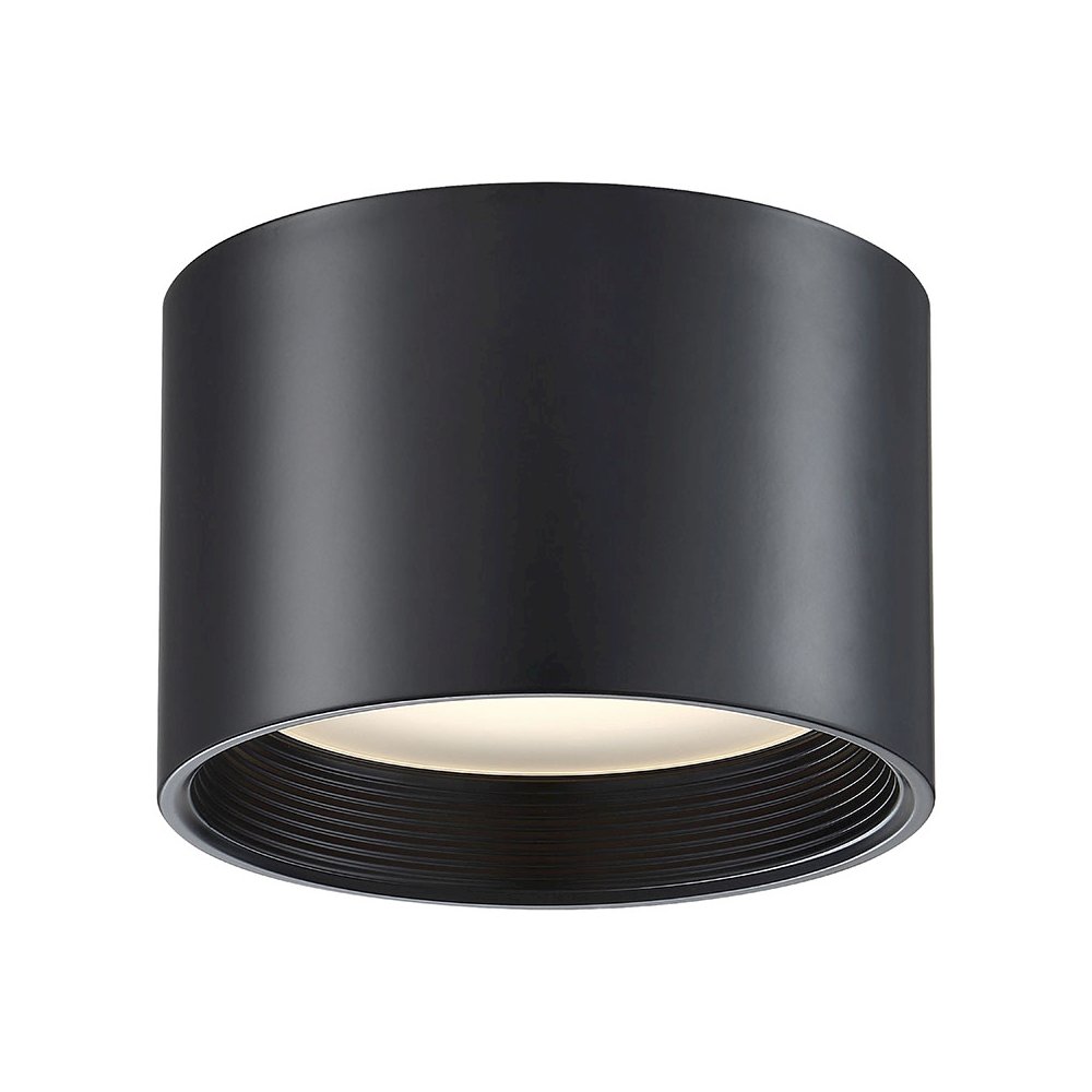 Dual Voltage LED Flush Mount in Black Color. Picture 1