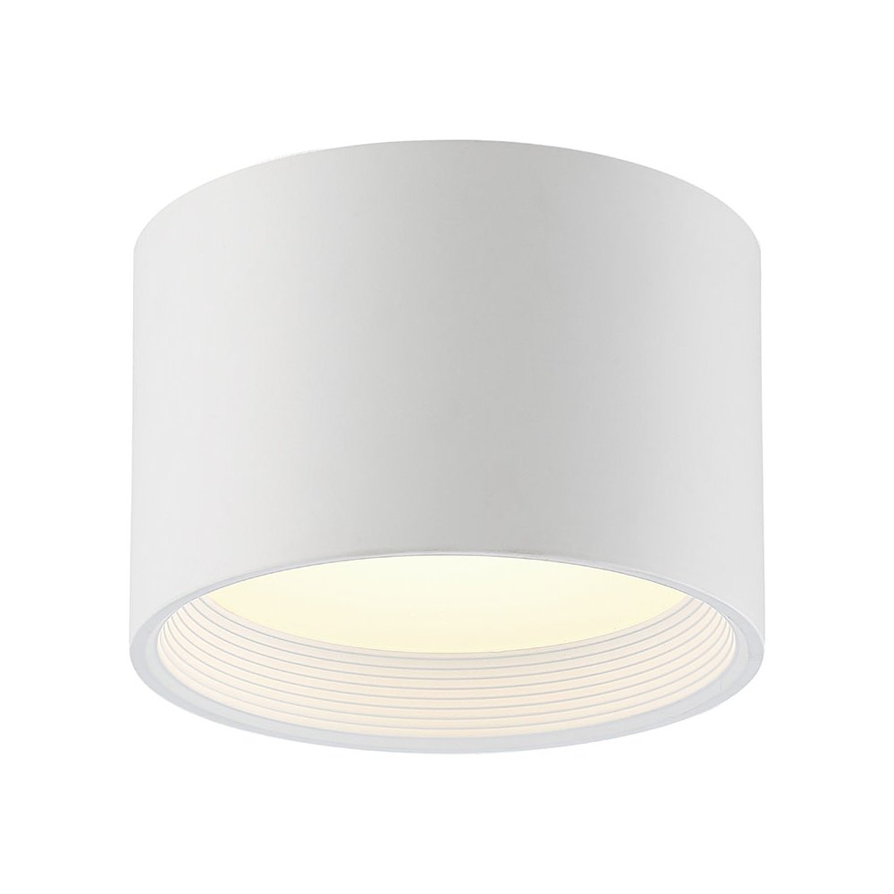 Dual Voltage LED Flush Mount in White Color. Picture 1