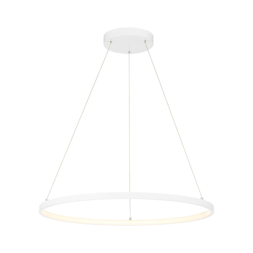 Dual Voltage LED Pendant in Matte White Color. Picture 1