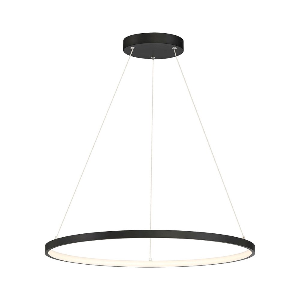 Dual Voltage LED Pendant in Matte Black Color. Picture 1