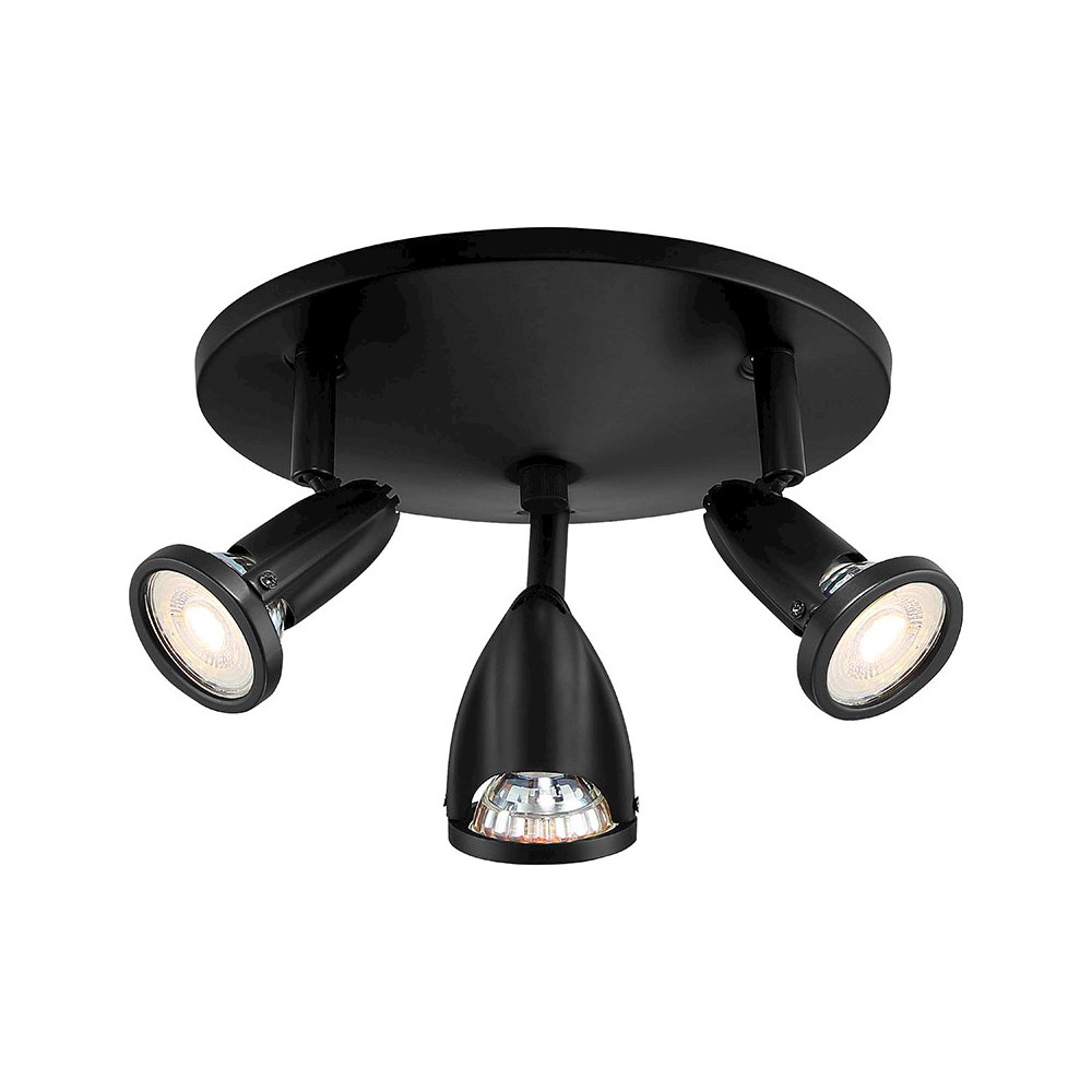 3 Light Adjustable LED Flush Mount in Black Color. Picture 1