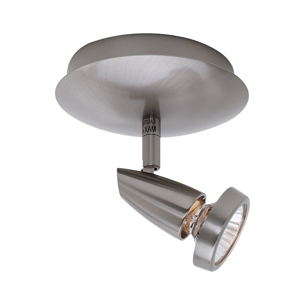 1 Light Adjustable Flush Mount in Brushed Steel Color. Picture 1