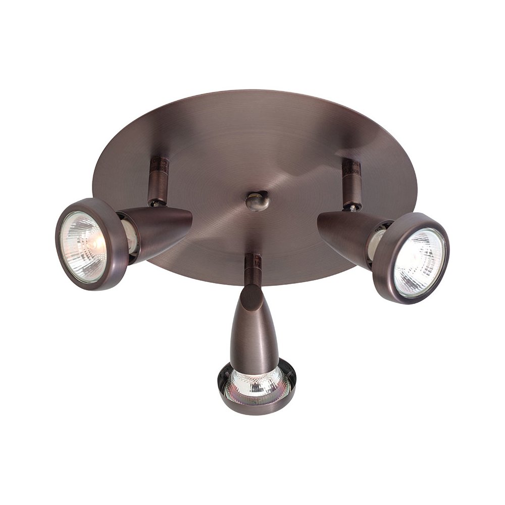 3 Light Adjustable Flush Mount in Bronze Color. Picture 1