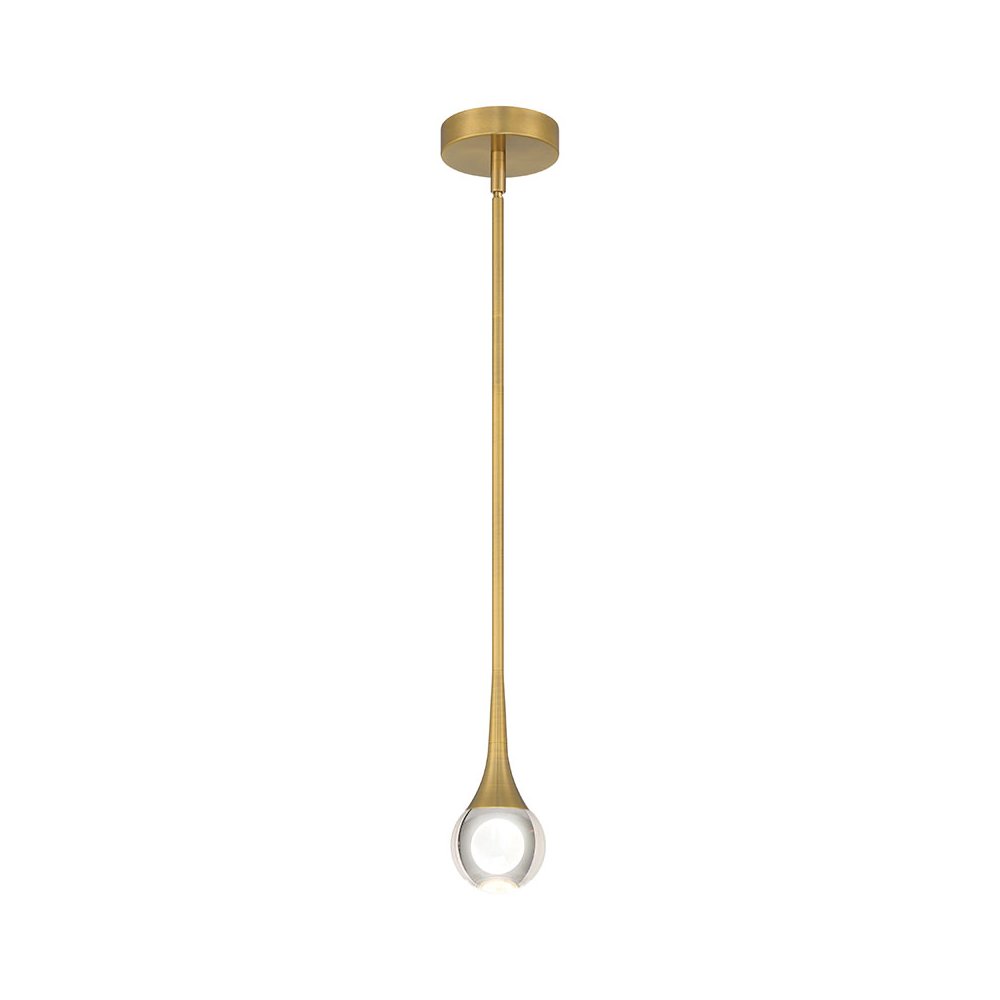 3CCT LED Pendant in Antique Brushed Brass Color. Picture 1