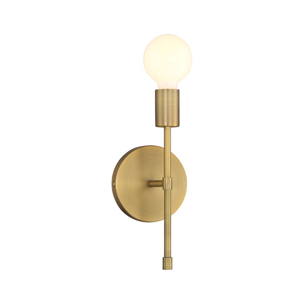 1 Light LED Wall Sconce in Antique Brushed Brass Color. Picture 1