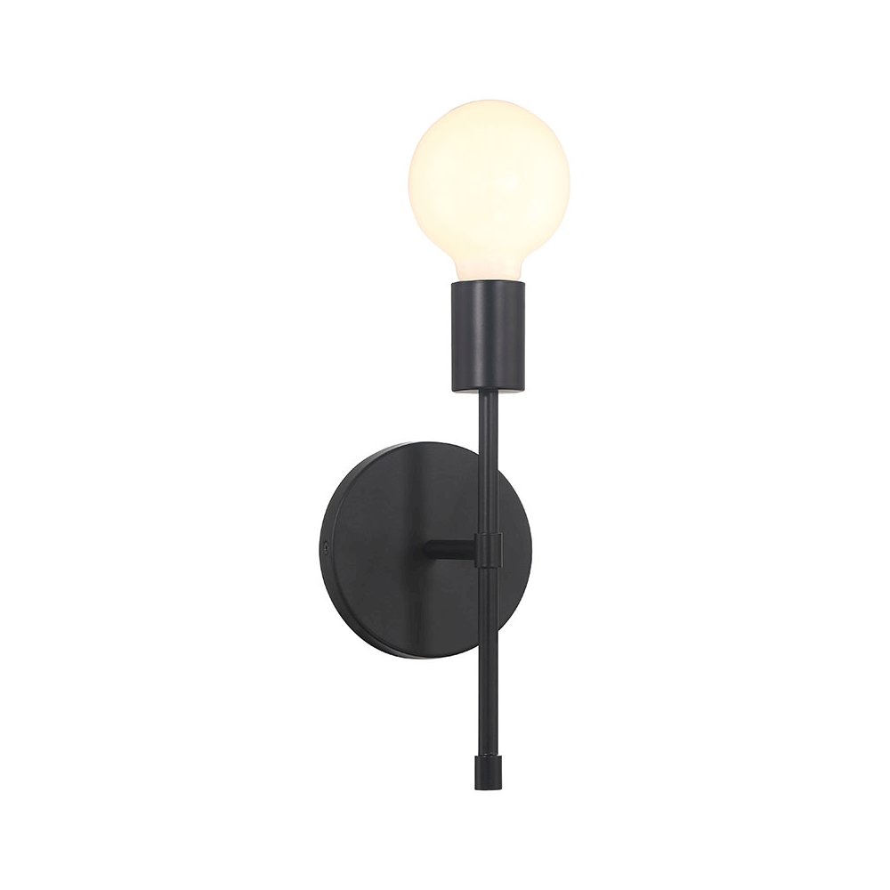 1 Light LED Wall Sconce in Matte Black Color. Picture 1