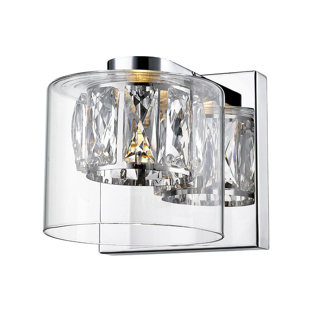 1 Light LED Wall Sconce & Vanity in Mirrored Stainless Steel Color. Picture 1