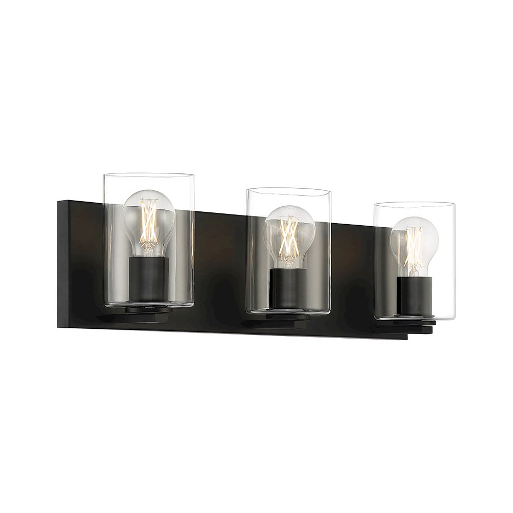 3 Light LED Vanity in Matte Black Color. Picture 1