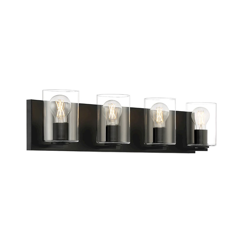 4 Light LED Vanity in Matte Black Color. Picture 1