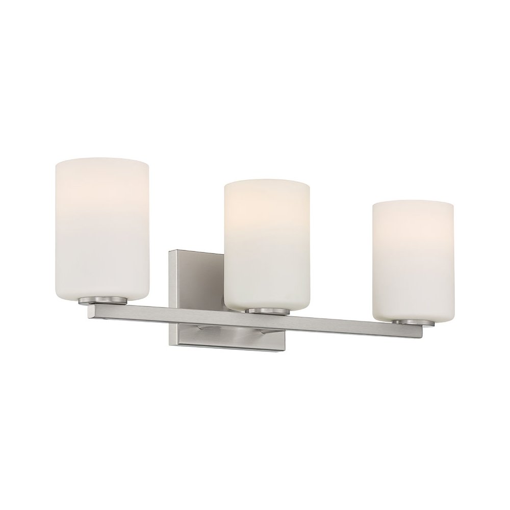 3 Light Vanity in Brushed Steel Color. Picture 1